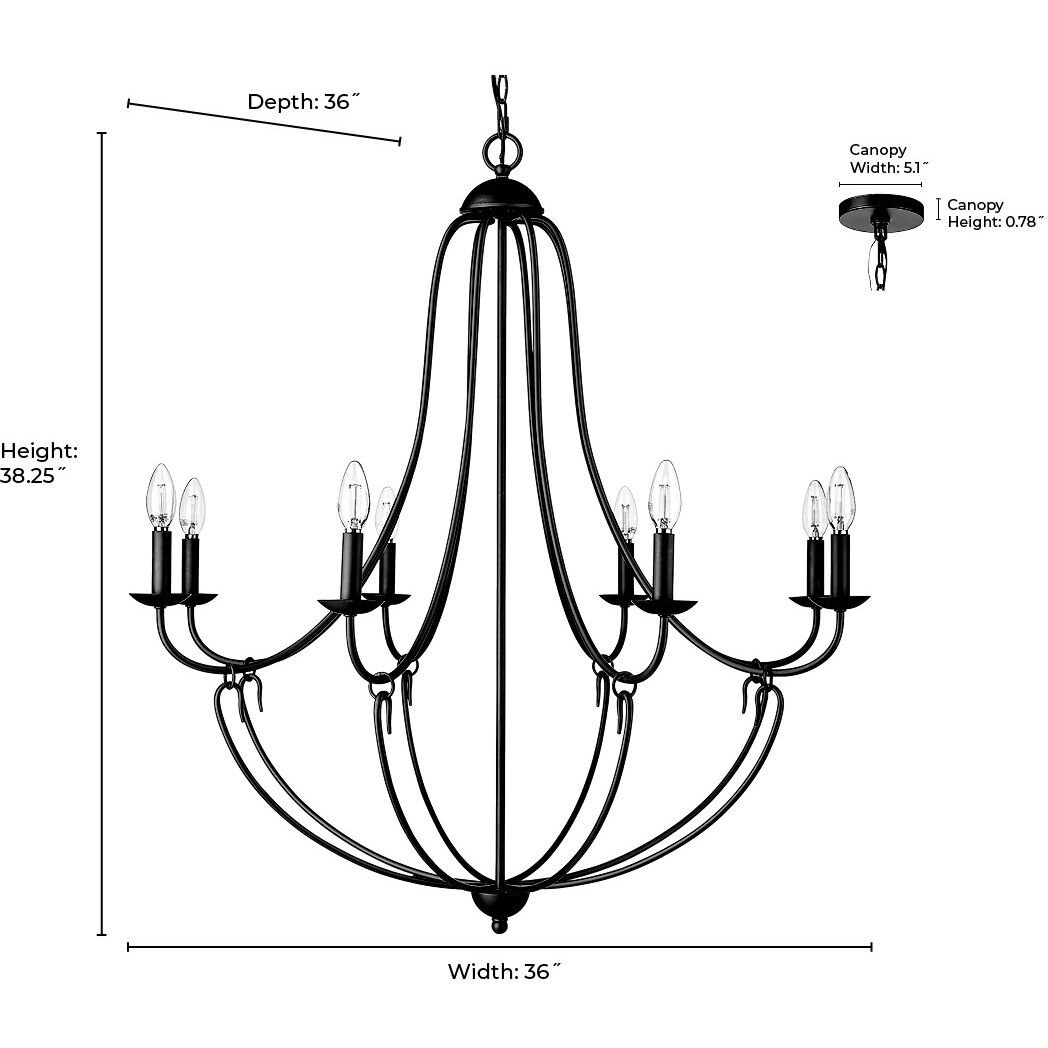 Eisley 8 Light 36 inch Polished Nickel Chandelier Ceiling Light